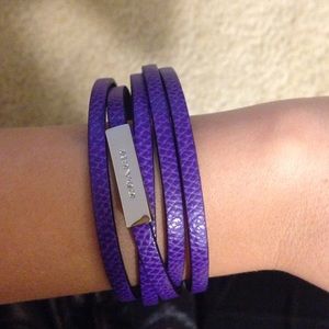 Leather coach bracelet